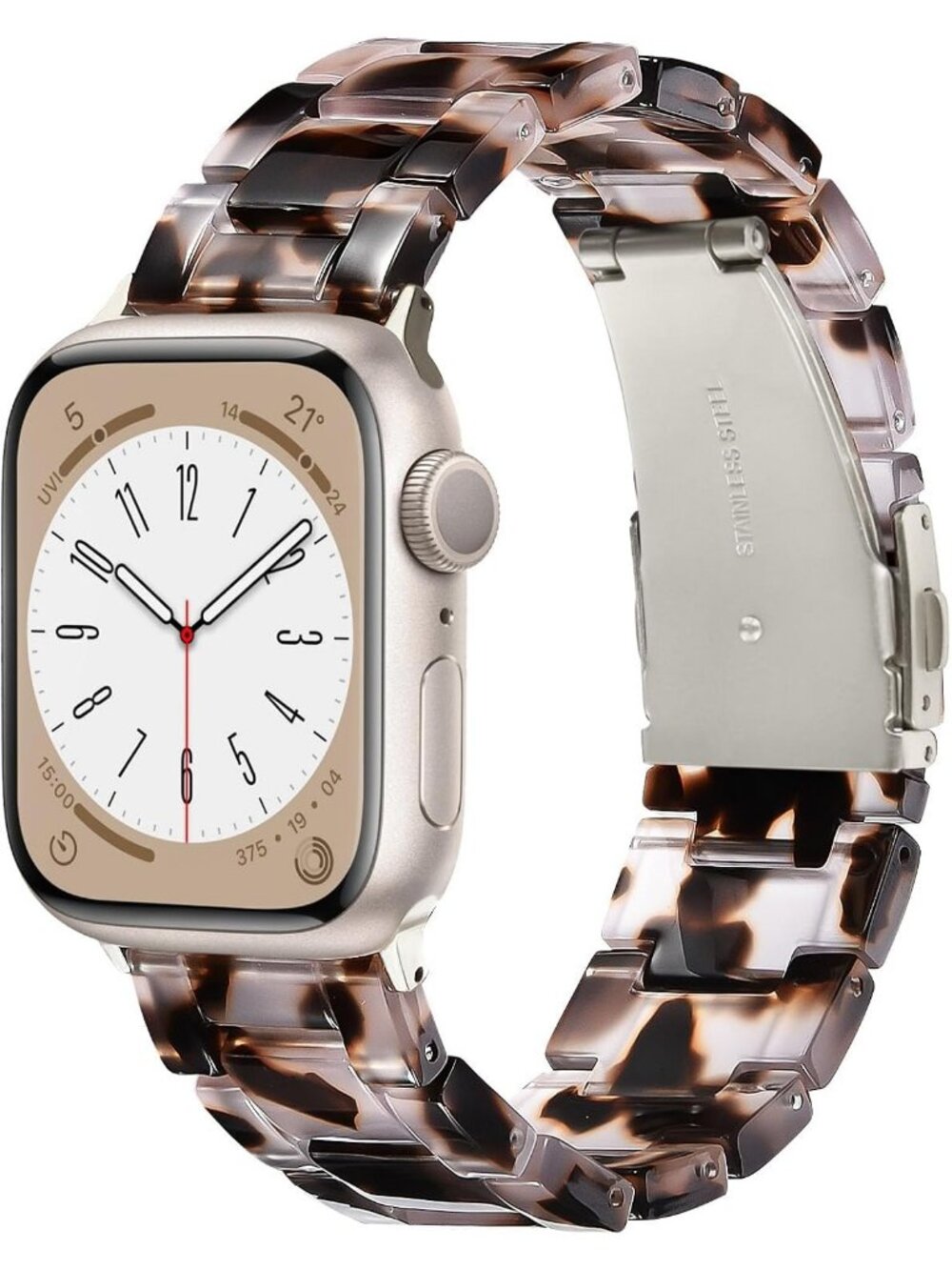 Women's Tortoise Starlight Featherlight Resin Apple Band Lightweight Wrist Watch